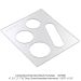 Cutting Board Ramekin/Bowls Template, Overall dimensions 11.875" x 10.5" OPEN BOX