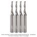 Ultra-Shear Solid Carbide 2-Flute Down-Cut Spiral Router Bit, 1/4" Shank, 1/8" Cutting Diameter, 1/2" Cutting Length, 2" Overall Length, 4-Pack