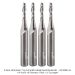 Ultra-Shear Solid Carbide 2-Flute Up-Cut Spiral Router Bit, 1/4" Shank, 1/8" Cutting Diameter, 1/2" Cutting Length, 2" Overall Length, 4-Pack