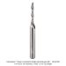 Ultra-Shear Solid Carbide 2-Flute Down-Cut Spiral Router Bit, 1/4" Shank, 1/8" Cutting Diameter, 13/16" Cutting Length, 2-1/2" Overall Length