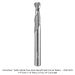 Ultra-Shear 2-Flute Solid Carbide Cove Nose Spiral Bit with Corner Radius, 1/4" Shank, 1/16" Radius, 3/4" Length of Cut, 2-1/2" Overall Length
