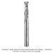 Ultra-Shear 2-Flute Solid Carbide Cove Nose Spiral Bit with Corner Radius, 1/4" Shank, 1/32" Radius, 3/4" Length of Cut, 2-1/2" Overall Length