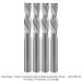 Ultra-Shear Solid Carbide Down-Cut Spiral Router Bit, 1/4" Cutting Diameter, 1" Cutting Length, 2-1/2" Overall Length, 1/4" Shank, 4 pack