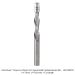 Ultra-Shear Solid Carbide Spiral FlushTrim Router Bit, 1/4" Shank, 1/4" Diameter, 1" Cutting Length, Down-Cut, 2-Flute, 3" Overall Length