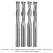 Ultra-Shear Solid Carbide Up-Cut Spiral Router Bit, 1/4" Cutting Diameter, 1" Cutting Length, 2-1/2" Overall Length, 1/4" Shank, 4 pack