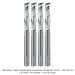 Ultra-Shear Solid Carbide 2+2-Flute Spiral Compression Router Bit, 1/4" Shank, 1/4" Diameter, 1-1/4" Cutting Length, 3" Overall Length, 4 Pack