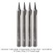 Ultra-Shear 2-Flute Solid Carbide 15 Degree Engraving Bit, 1/16 Flat, 1/4" Shank, 2-1/2" Overall Length, 4-Pack