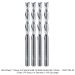 Ultra-Shear Solid Carbide 2-Flute Down Cut Spiral Router Bit, 1/4" Shank, 1/4" Diameter, 1-3/4" Cutting Length, 3.5" Overall Length, 4 Pack