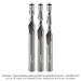 Solid Carbide Micro Bearing Flush Trim, 3/16" DIA, 1/4" Shank, 2-Flute, Spiral Up-Cut, 3-PC Set