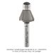 CARBIDE TIPPED CHAMFER BIT, 22.5 DEG, 2-FLUTE, 1/4" SH, 3/8" CUT HEIGHT, DOUBLE BEARING OPEN BOX