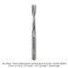 SOLID CARBIDE RAISED LAND MORTISE AND TENON BIT, 2-FL, 1/4" SH, 1/4" D, 1-3/8" CL, 3" OAL