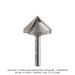 Ultra-Shear, 2-Flute Carbide Tipped Router Bit, Folding Miter Bit, 1/4" Shank, 1" Dia., 1/2" length of cut