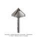 CARBIDE TIPPED V-GROOVE BIT, 90 DEG, 2-FLUTE, 1" DIA, 1/2" SH, 1/2" CUT DEPTH, 2-1/4" OAL OPEN BOX