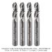 SOLID CARBIDE STUBBY BALL NOSE, 3-FL, 1/4" DIA, 1/8" RADIUS, 1" CL, 2" OAL, 4-PACK