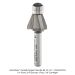 CARBIDE TIPPED CHAMFER BIT, 22.5 DEG, 3-FL, 1/4" SH, 3/8" CUT HEIGHT, DOUBLE BEARING