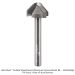 Juice Groove Bit, 1/4" Shank, 3-Flute, Carbide Tipped, 45 Degree Nose Diameter