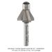 CARBIDE TIPPED CHAMFER BIT, 30 DEG, 3-FL, 1/4" SH, 7/16" CUT HEIGHT, DOUBLE BEARING OPEN BOX