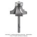 Ultra-Shear 3-Flute Carbide Tipped Roundover Bit, 3/8 Radius,1/4" Shank, 5/8 bearing