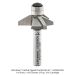 CARBIDE TIPPED CHAMFER BIT, 60 DEG, 3-FL, 1/4" SH, 3/16" CUT HEIGHT, DOUBLE BEARING OPEN BOX