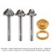 Juice Groove Bit, 1/4" Shank, 3-Flute, 3 pc. Set with Bushing