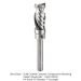 Ultra-Shear Solid Carbide Compact Compression Pattern and Mortising Router Bit, 2+2 Flute, 1/4" Shank, 1/2" Diameter, 1" Cutting Length, 3" Overall Length