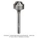 Ultra-Shear Juice Groove Bit, 1/4" Shank, 2-Flute, Carbide Tipped, 1/2" Flat Bottom, 5/32" Radius