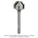 Ultra-Shear Juice Groove Bit, 1/4" Shank, 2-Flute, Carbide Tipped, 1/2" Flat Bottom, 3/16" Radius