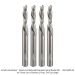Ultra-Shear 2-Flute Solid Carbide Spiral Router Bit, Down Cut,  1/4" Shank, 5mm Dia., 3/4" length of cut, 2-1/2" Overall Length, 4-Pack