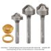 Juice Groove Bit, 1/4" Shank, 2-Flute, 3 pc. Set with Bushing
