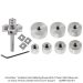 Ultra-Shear Carbide Insert 3-Flute Rabbeting Bit, 1/4" Shank Deluxe Set (includes 7-Pc Collar Set & 0.47 square insert 3 pack)