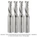 Ultra-Shear Solid Carbide Short Up-Cut Compression Router Bit, 3/8" Dia, 1-1/8" Cut Length, 3"Overall Length, 1/2" Shank, 4- Pack