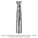 Ultra-Shear 2-Flute Solid Carbide Cove Nose Spiral Bit with Corner Radius, 1/2" Shank, 1/16" Radius, 1-1/4" Length of Cut, 3" Overall Length