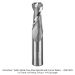 Ultra-Shear 2-Flute Solid Carbide Cove Nose Spiral Bit with Corner Radius, 1/2" Shank, 1/8" Radius, 1-1/4" Length of Cut, 3" Overall Length
