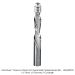 Ultra-Shear Solid Carbide Spiral Flush Trim Router Bit, 1/2" Shank, 1/2" Diameter, 2" Cutting Length, Down-Cut, 2-Flute, 4-3/4" Overall Length