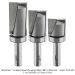 Carbide Tipped Plunge Pattern Bit, 2-Flute, 1-1/8"D, 1/2"SH, 3-PC Set