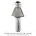 Carbide Tipped Chamfer Bit, 22.5 Degree, 2-Flute, 1/2"SH, 3/4" Cut Height, Double Bearing