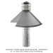 Carbide Tipped Chamfer Bit, 45 Degree, 2-Flute, 1/2"SH, 3/4" Cut Height, Double Bearing