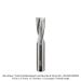 SOLID CARBIDE RAISED LAND MORTISE AND TENON BIT, 2-FL, 1/2" SH, 1/2" D, 1" CL, 3" OAL