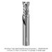 HIGH SPEED STEEL MORTISING COMPRESSION , 2-FL, 1/4" SH, 1/4" DIA, 1" CL, 3" OAL