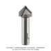 CARBIDE TIPPED V-GROOVE BIT, 90 DEG, 2-FLUTE, 3/4" DIA, 1/2" SH, 3/8" CUT DEPTH, 2-1/4" OAL OPEN BOX