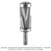 Carbide Tipped Jumbo Compression, 3-Flute, Dual Bearing, 1/2"SH, 1-1/4" DIA, 2"CL, 4.777"OAL
