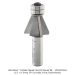 Carbide Tipped Chamfer Bit, 22.5 Degree, 3-Flute, 1/2"SH, 3/4" Cut Height, Double Bearing