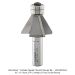 Carbide Tipped Chamfer Bit, 30 Degree, 3-Flute, 1/2"SH, 3/4" Cut Height, Double Bearing