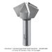 Ultra-Shear 3-Flute Carbide Tipped Birds Mouth Bit, 1/2" Shank, 30/60 Degree, 1-5/8" Diameter, 7/8" Cut Length, 3-3/8" Overall Length