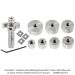 Ultra-Shear Carbide Insert 3-Flute Rabbeting Bit, 1/2" Shank Deluxe Set (includes 7-Pc Collar & 0.47 square insert 3 pack)