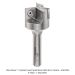 Ultra-Shear Carbide Insert Spoilboard Bit, 3-Flute, 1” Diameter, 8mm Shank