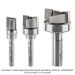 CARBIDE TIPPED HINGE MORTISING BIT SET, 2-FL, 1/2" CL W/BEARING, 3-PC SET