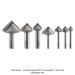 Carbide Tipped V-Groove Bit, 90°, 2-Flute  1/2"SH, 7-PC Set