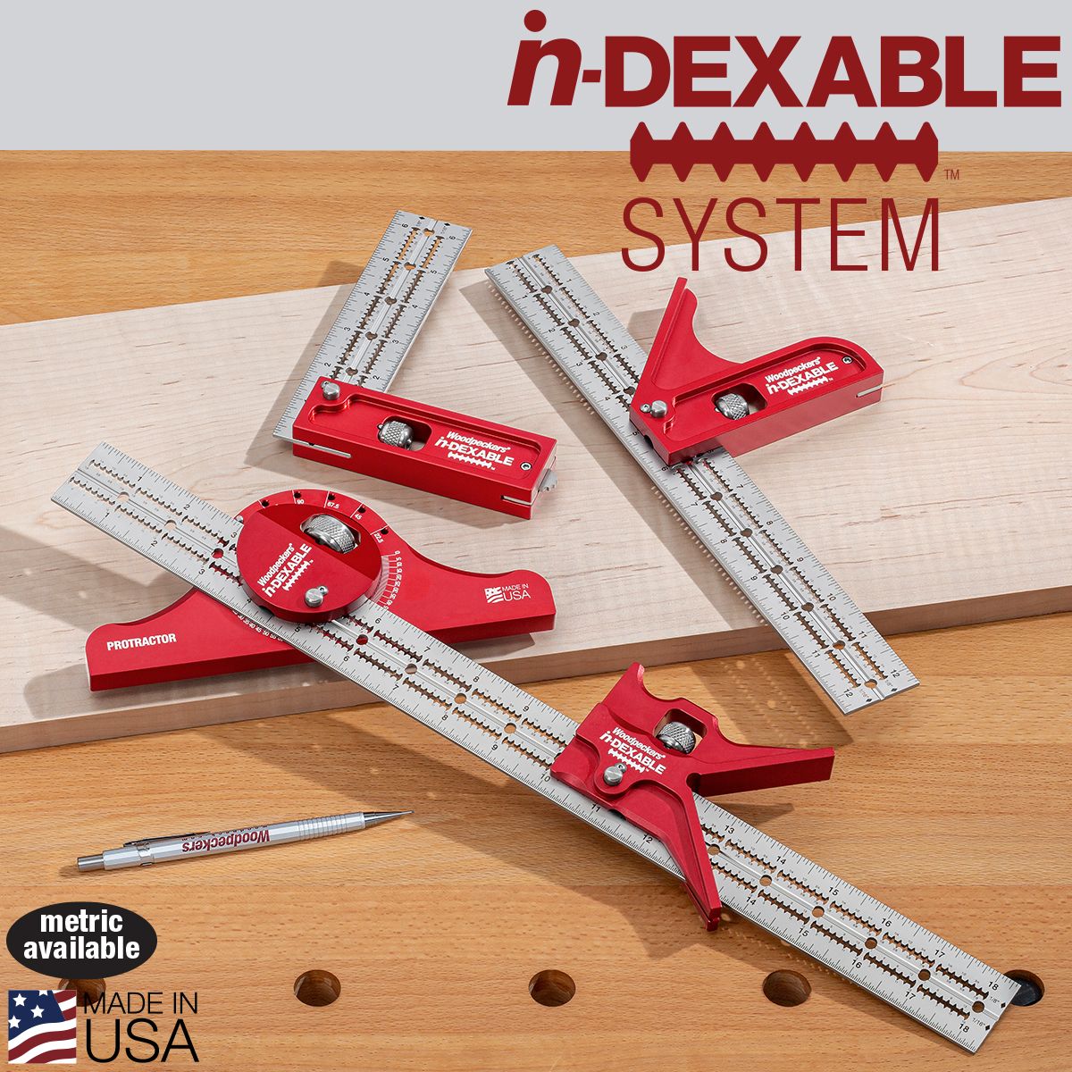 inDexable Combination Square | Combo Square - Woodpeckers