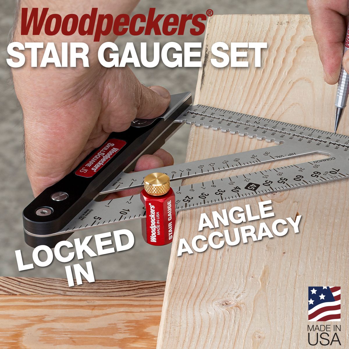 Stair Gauges | Tall & Compact 4 Piece Set | Woodpeckers